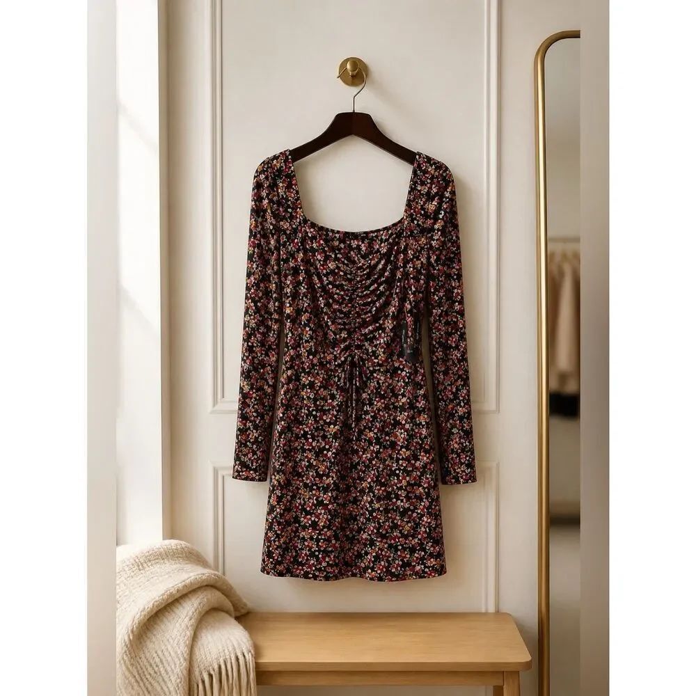 FLORAL PULL OVER DRESS by TRIXXI SIZE XL NWT